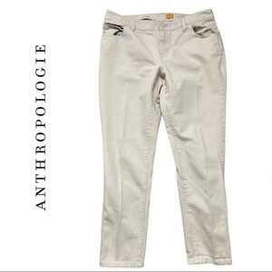 Anthropologie Chino's  Pilcro and the Letterpress Cream Pants Linen Size 30